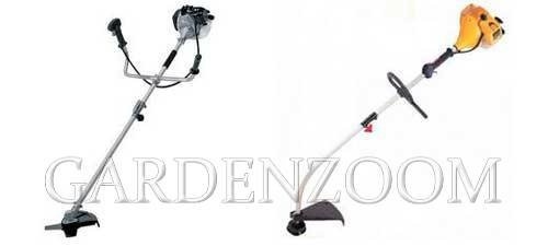 прямая и изогнутая планка, основное отличие бензиновых и электрических кусторезов