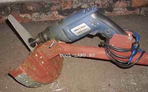 Электрокосилка от дрели
