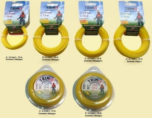 Виды триммерной мононити