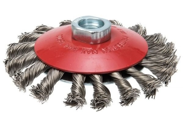 Коническая щетка с проволочной оплеткой из нержавеющей стали