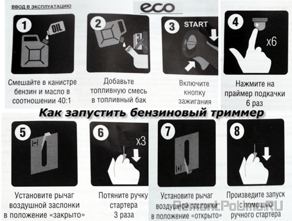 Как запустить бензокосу