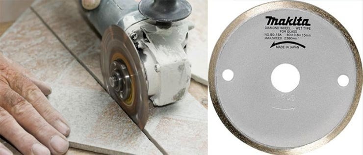 Резка керамической плитки алмазным диском